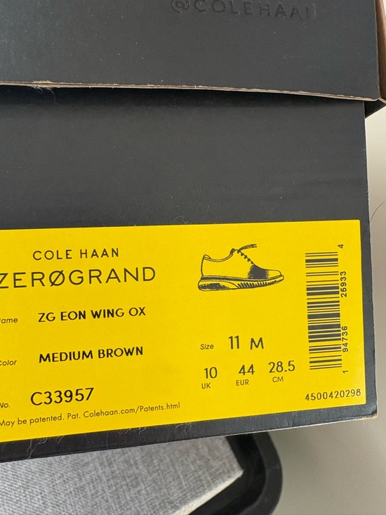 Cole Haan Brown Suede Perforated Lace-Up Oxfords with Yellow Trim main image 9